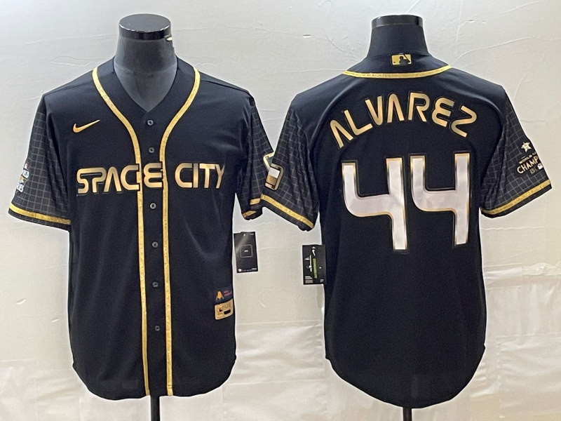Men's Houston Astros #44 Yordan Alvarez Black City Connect Cool Base Stitched Baseball Jersey Men's Houston Astros #44 Yordan Alvarez Black City Connect Cool Base Stitched Baseball Jersey
